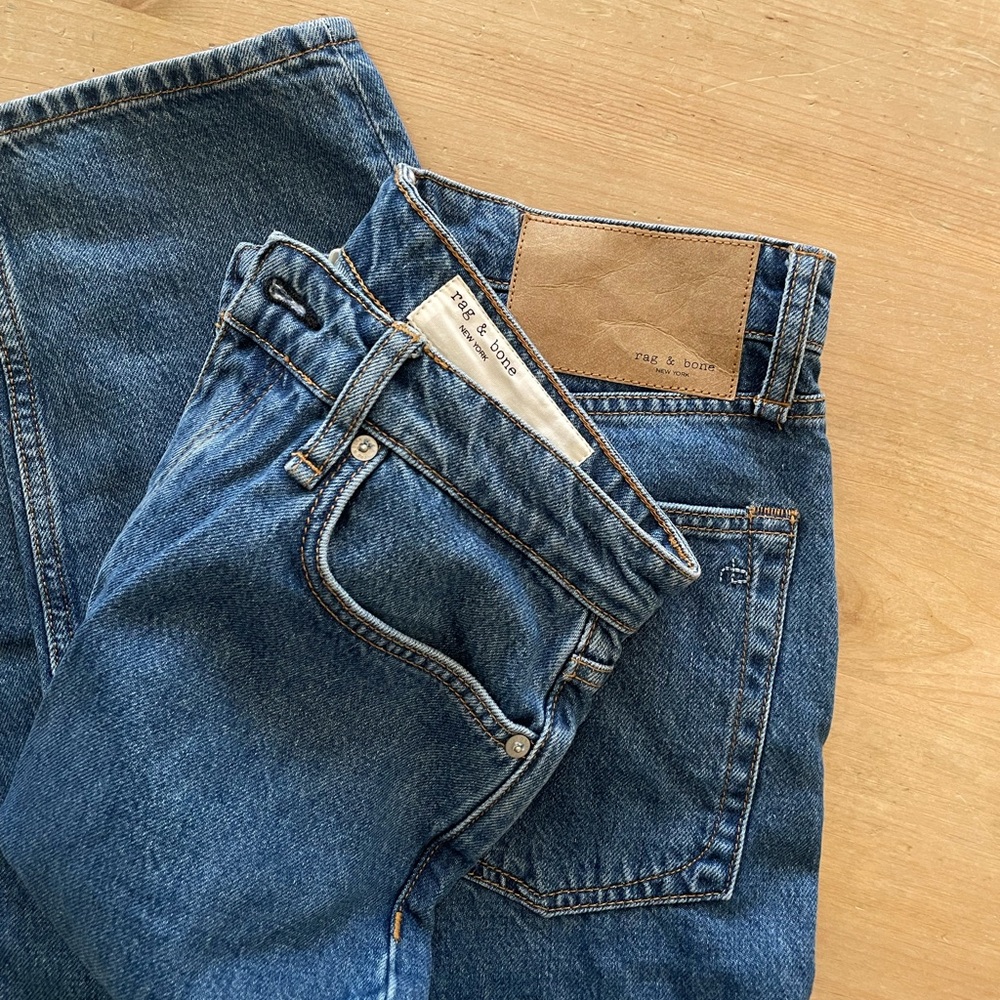 rag & bone Barrel Leg dark wash denim jeans
